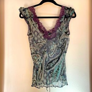 Betsey Johnson sheer silk top